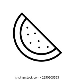 Watermelon line icon. Fruit, slice, taste, natural, juice, seeds, cocktail, compote, natural, healthy lifestyle, vitamins. Food concept. Vector black line icon on a white background