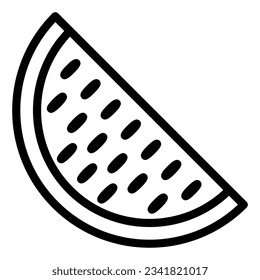 Watermelon line icon, fruits concept, Big watermelon slice with seed sign on white background, Melon icon in outline style mobile concept web design. Vector graphics.