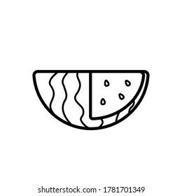 Icono de línea de sandía aislado en fondo blanco