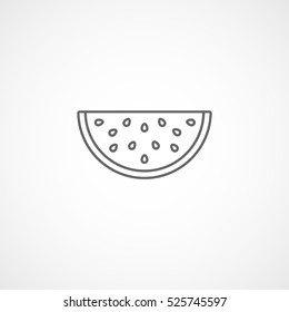 Watermelon Line Icon On White Background