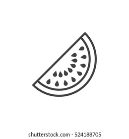 Watermelon line icon, outline vector sign, linear pictogram isolated on white. logo illustration