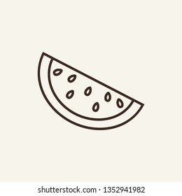 Watermelon line icon. Seed, slice, vitamin. Refreshment concept. Can be used for topics like exotic food, vacation, freshness