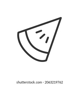 Watermelon line icon, sign or symbol. Premium pictogram in trendy outline style. Watermelon pixel perfect vector icon isolated on a white background. 