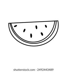 Watermelon Line Icon In A Simple Style. Vector sign in a simple style isolated on a white background.