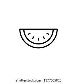 watermelon line icon thin black on white background