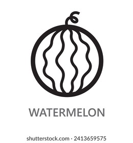 watermelon, watermelon line icon vector illustration.