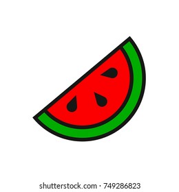 Watermelon line icon. Vector simple minimalistic symbol.