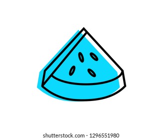 Watermelon linear colorful icon vector