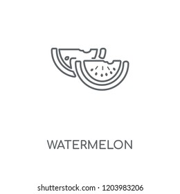 Watermelon linear icon. Watermelon concept stroke symbol design. Thin graphic elements vector illustration, outline pattern on a white background, eps 10.
