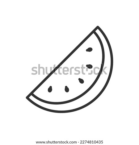 Watermelon, linear icon. Line with editable stroke