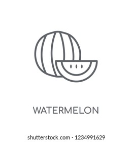 Watermelon linear icon. Modern outline Watermelon logo concept on white background from Fruits and vegetables collection. Suitable for use on web apps, mobile apps and print media.