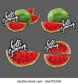 Watermelon lined texture vector. Fruits food colorful