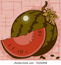 watermelon and lobule on a wattled background