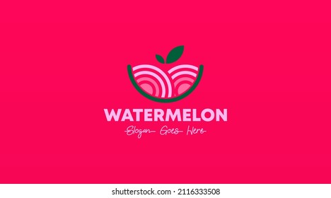 Watermelon Logo Design Concept Vector. Fresh Watermelon Fruit Logo Design Template for Business in Fruit Trading and Fruit Drink Shop