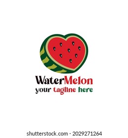 Watermelon logo design. Flat logo.