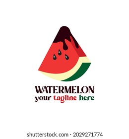 Watermelon logo design. Flat logo.