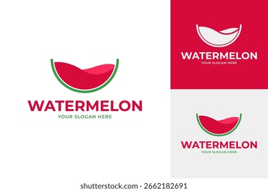 Ilustración de símbolo de Vector de Plantilla de diseño de logotipo de sandía