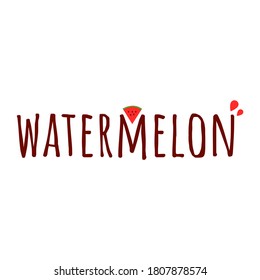 Watermelon logo. Fruit logo. Refreshing style letter logo. Watermelon text.