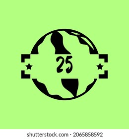Logo de la sandía con ilustración vectorial de fondo verde adecuada para múltiples fines