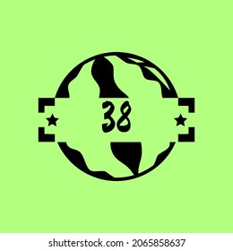 Logo de la sandía con ilustración vectorial de fondo verde adecuada para múltiples fines
