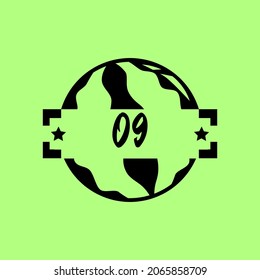 Logo de la sandía con ilustración vectorial de fondo verde adecuada para múltiples fines