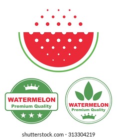 Watermelon logo. Isolated wetermelon on white background