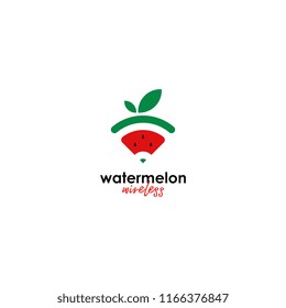 Watermelon logo vector. Fresh fruit logo vector template