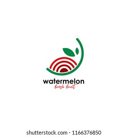 Watermelon logo vector. Fresh fruit logo vector template