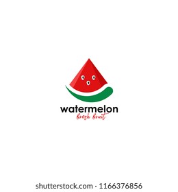 Watermelon logo vector. Fresh fruit logo vector template