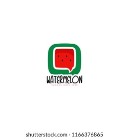 Watermelon logo vector. Fresh fruit logo vector template