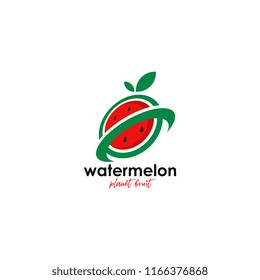 Watermelon logo vector. Fresh fruit logo vector template