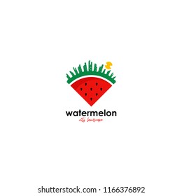 Watermelon logo vector. Fresh fruit logo vector template