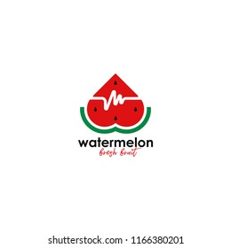 Watermelon logo vector. Fresh fruit logo vector template