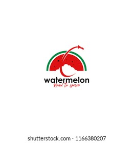 Watermelon logo vector. Fresh fruit logo vector template