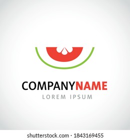 Watermelon Logo-Vektorgrafik. Logo für frische Früchte, Vektorgrafik. Einfaches Logo für das Wassermelongeschäft.