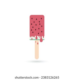 watermelon lolipop ice cream vector
