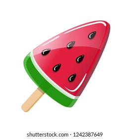 watermelon lollipop isolated on white background