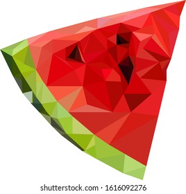 Watermelon in Low Poly style