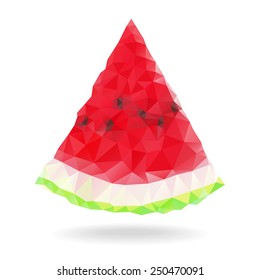 Watermelon Low-poly triangular style.