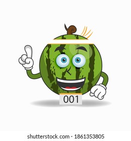 The Watermelon mascot character becomes a running athlete. vector illustration