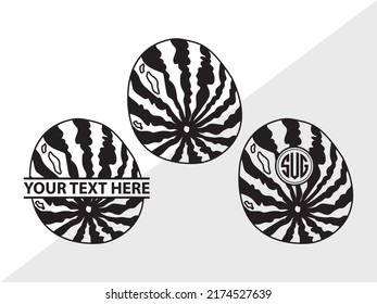 Watermelon Monogram SVG Printable Vector Illustration