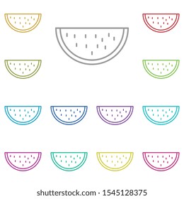 Watermelon multi color icon. Simple thin line, outline vector of summer icons for ui and ux, website or mobile application