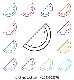 Watermelon multi color style icon. Simple thin line, outline vector of summer icons for ui and ux, website or mobile application