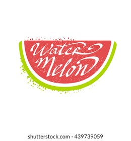 Watermelon Name Of Fruit Written In Its Silhouette