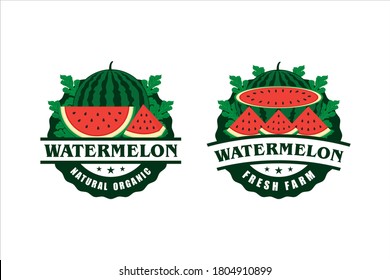 Watermelon natural product label design Collection