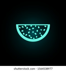 Watermelon neon icon. Simple thin line, outline vector of web icons for ui and ux, website or mobile application