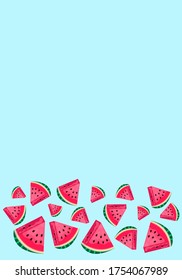 Watermelon on a blue background