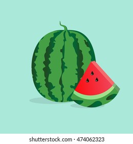 watermelon on blue background