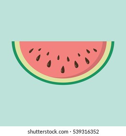 Watermelon on blue background. Vector.