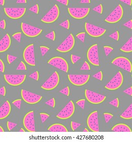 Watermelon on color background pattern concept